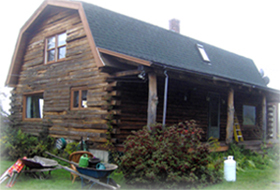 Log Home in Need of Renovation